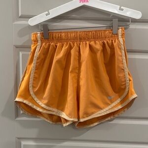 Nike Orange Running Shorts with White Trim, Small Drifit